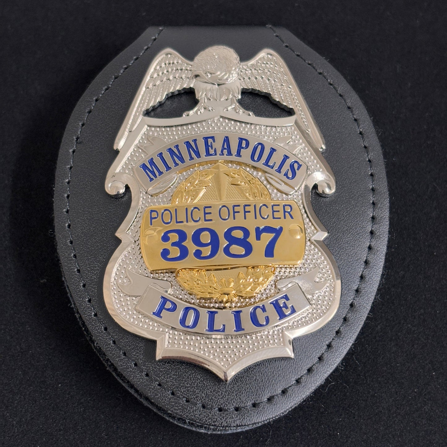 US MPD Minneapolis Police Officer Badge Replica Movie Props Customizable Number